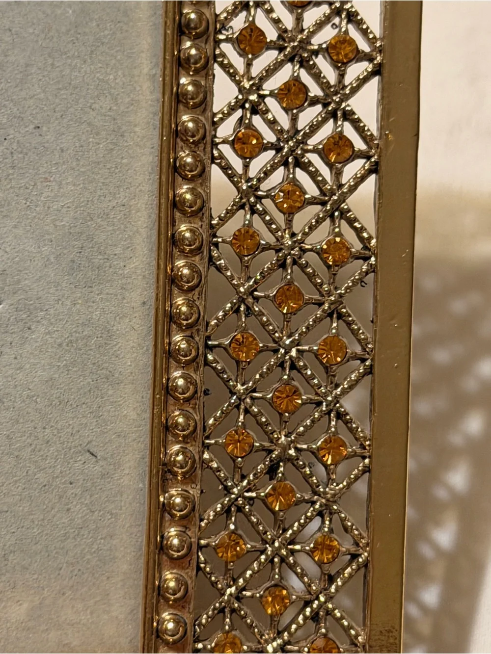 Ornate Gold Jeweled Picture Frame 2.5